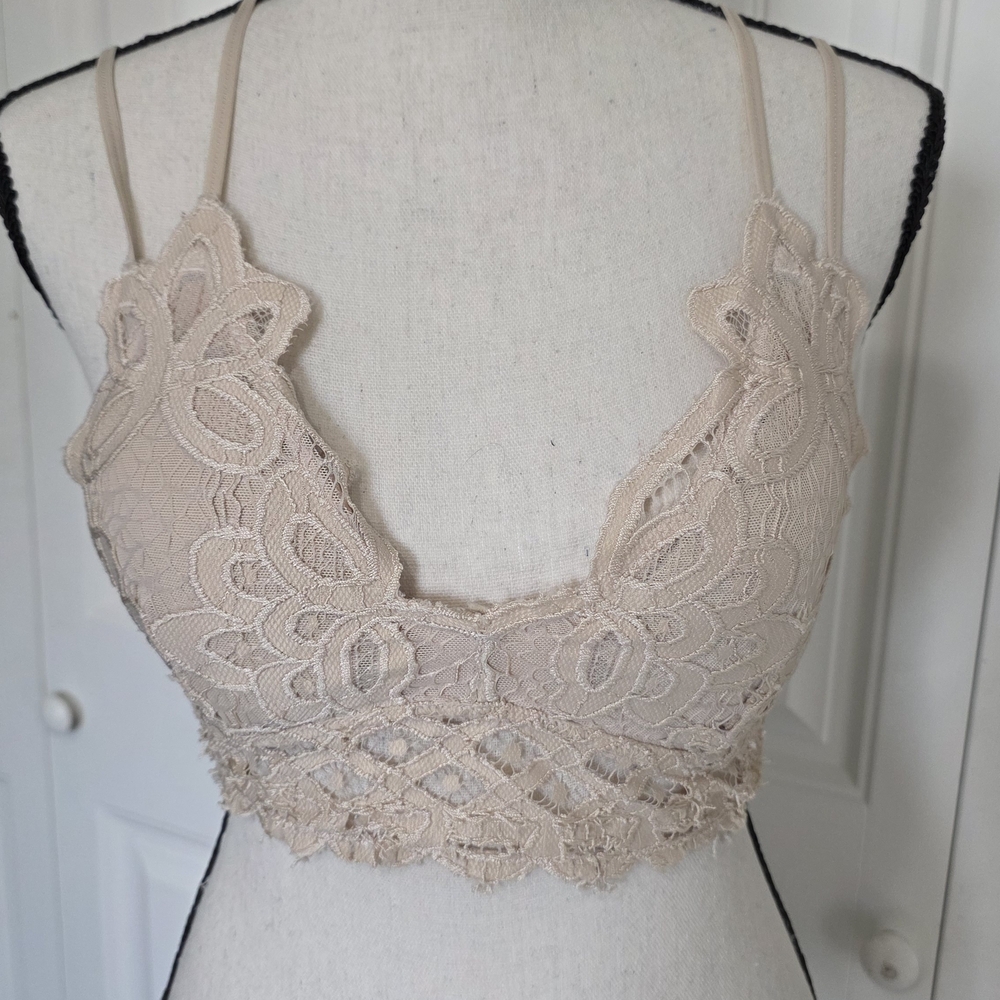Free People Adella Style Lace Bralette in Nude